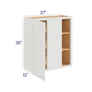 Slim Dove White - Wall Blind Corner Cabinet - 27"W X 30"H X 12"D With 1 Door And 2 Shelf