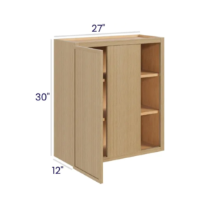 Slim White Oak 30″ H Wall Blind Cabinet