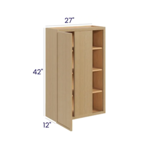 Slim White Oak 42″ H Wall Blind Cabinet