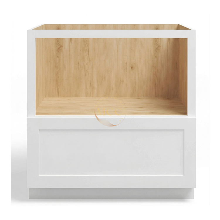 White Shaker Microwave Base Cabinet with Single Drawer - Image 2